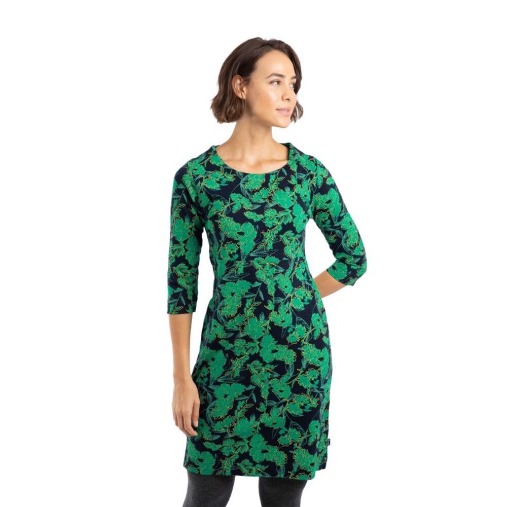 Weird Fish Womens/Ladies Shafika Printed Jersey Midi Dress / Night Blue